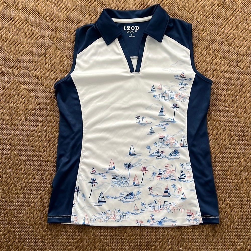 Women’s IZod Golf Shirt With sailboata and palm trees